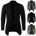 MISYAA Cardigans for Men Long Sleeve Knight Cardigan Solid Turtleneck Shirt Sweatshirt Daily Outwear Gifts Mens Tops Black B07MW5WR3H